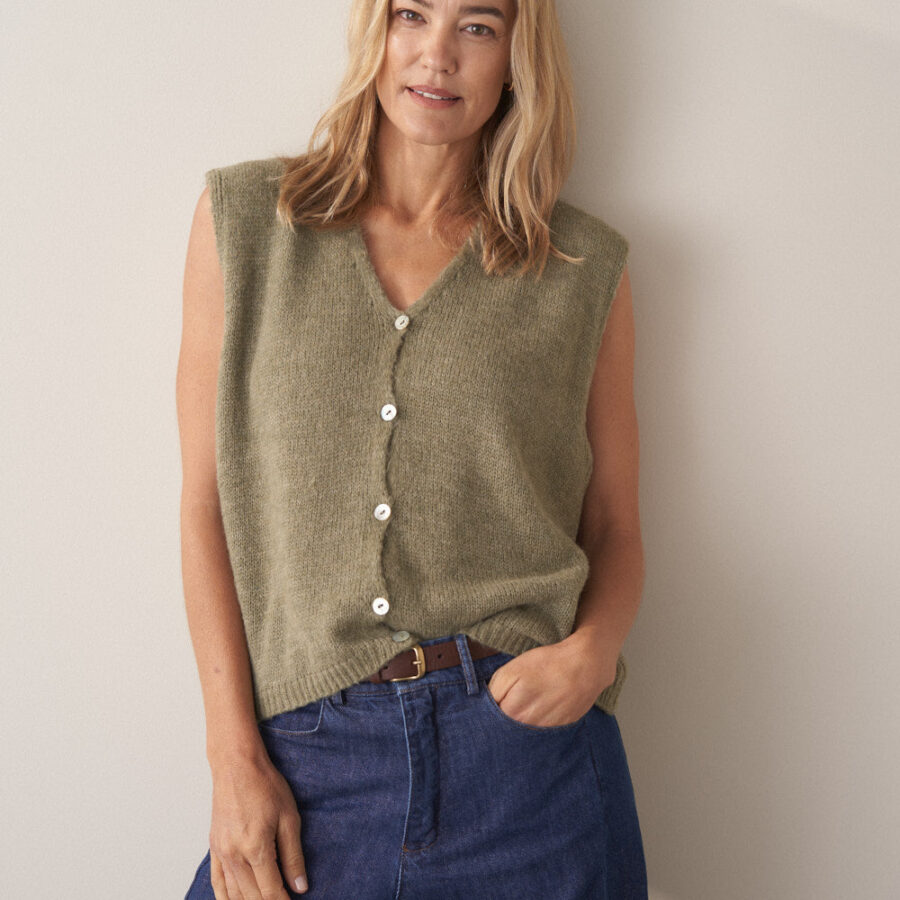 Light Khaki Knit Vest